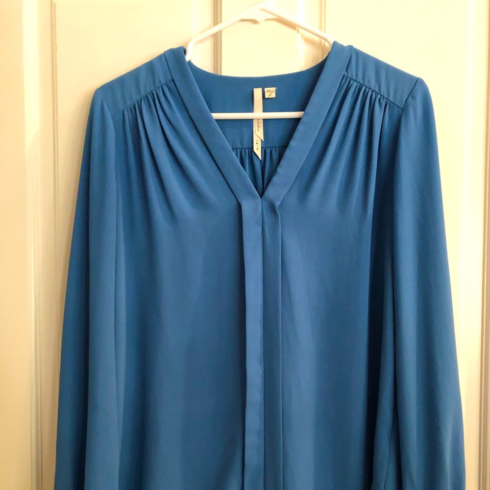 Blue Flowy Blouse